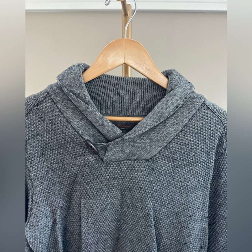 Ben Sherman Wool Blend Cable Knit Shawl Neck Sweater β Menβs Medium